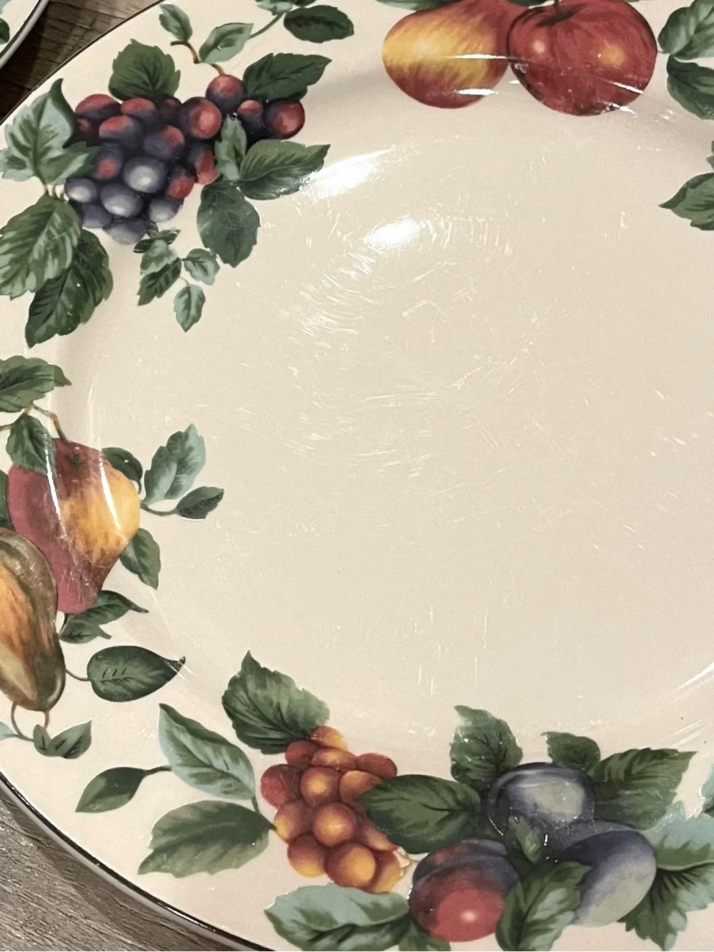 Sakura Oneida Sonoma Fruit-Patterned 11” Dinner Plates Set of 4